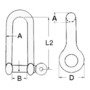 Long shackle AISI 316 4 mm